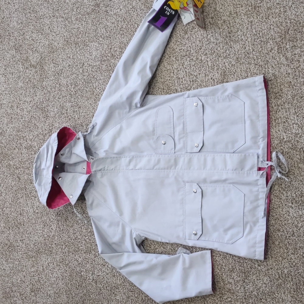 Vintage deadstock reversible Forecaster of Boston pink grey hooded jacke…